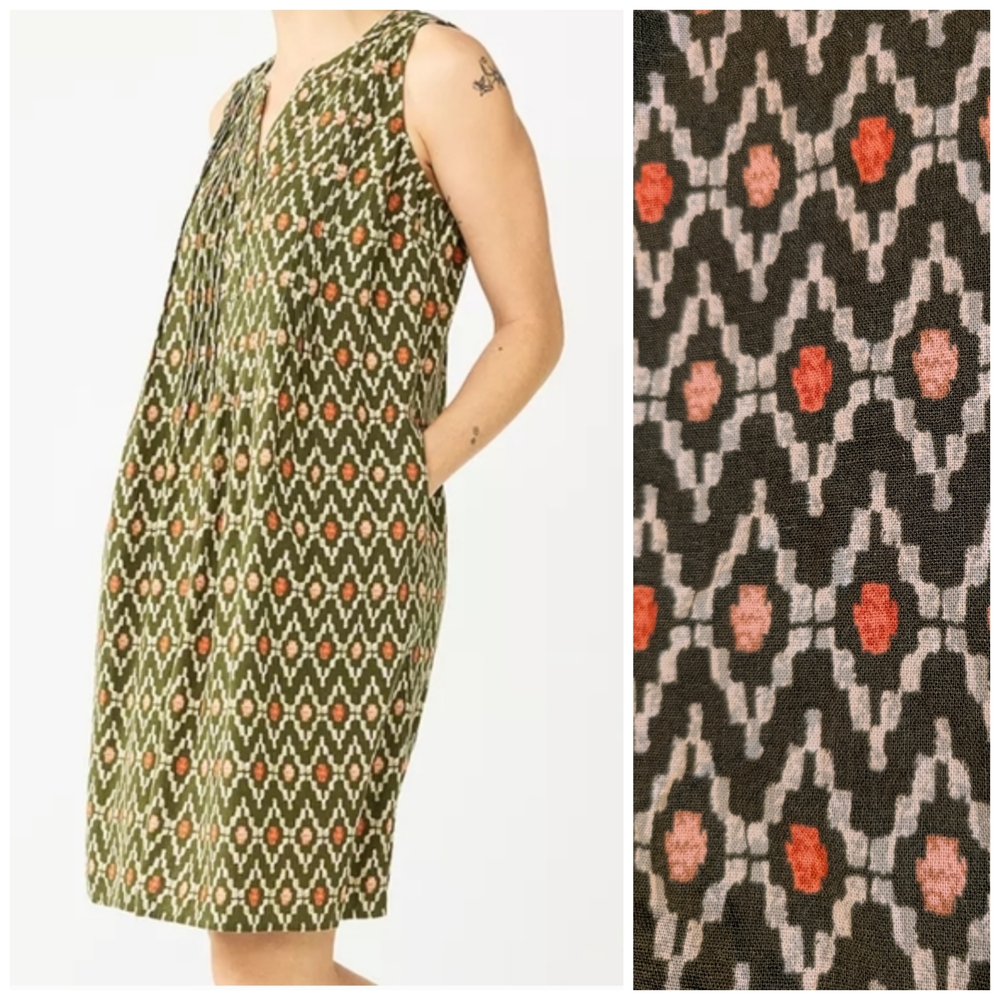 NWT Sonoma Women’s Linen Blend Shift Dress Sleeveless Side Pockets